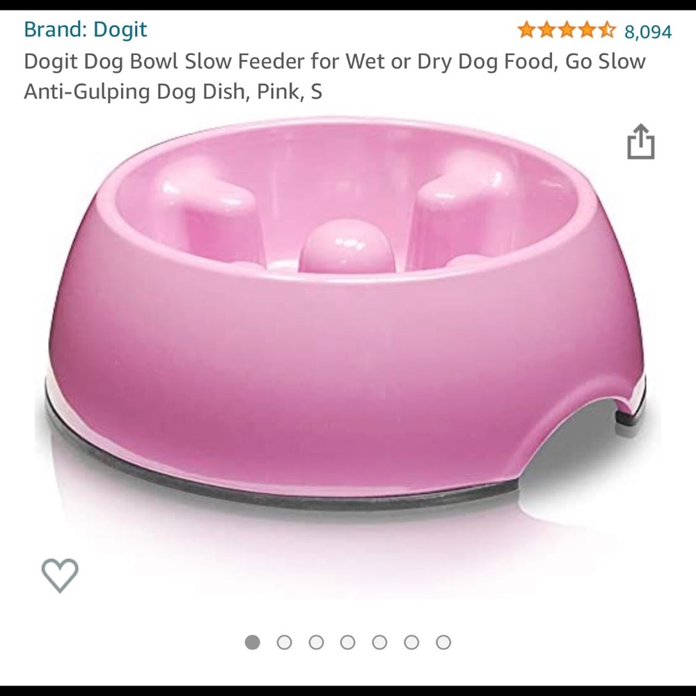 Dogit Dog Bowl Slow Feeder for Wet or Dry Dog Food, Go Slow Anti-Gulping Dish